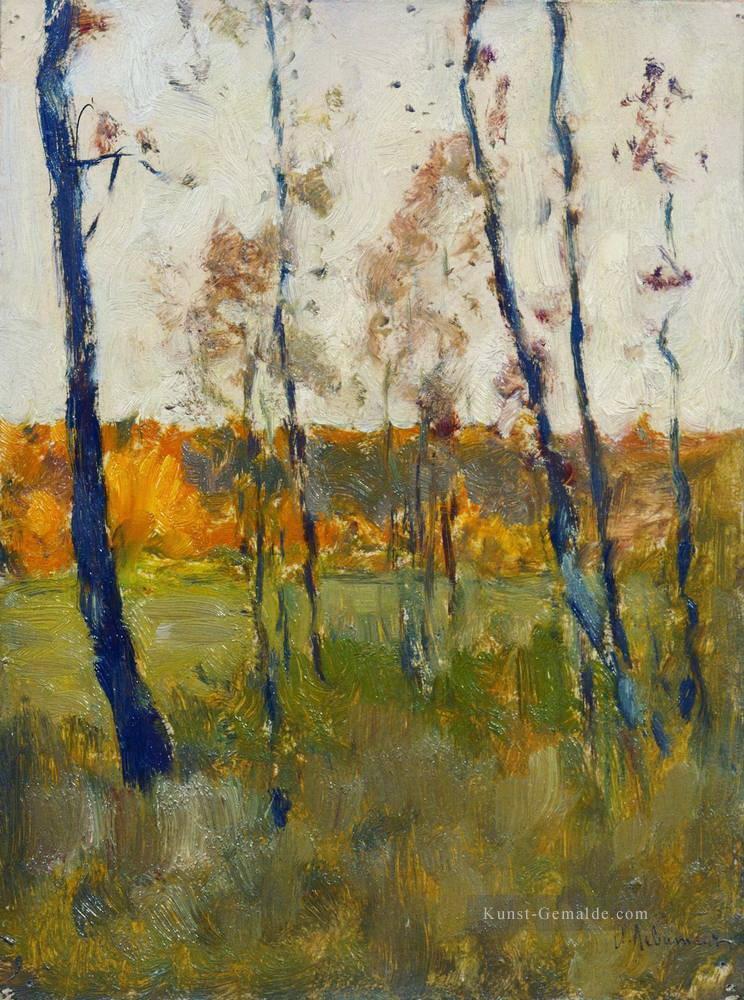 Herbst 1899 Isaac Levitan Bäume Landschaft Ölgemälde